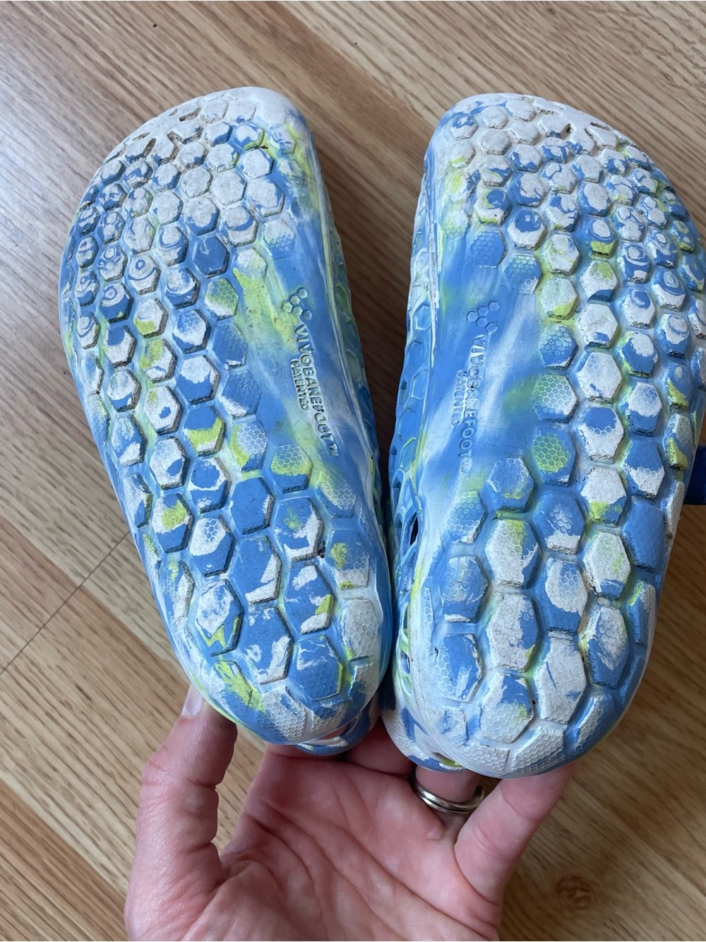 Vivo Barefoot Kids Blue and Lime Ultra Bloom Shoes - Picture 3 of 10